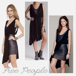 Free People Eleanor Asymmetrical Draped Overlay Dress